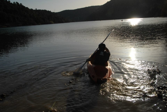  Paddling at sunset 